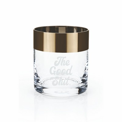 Bronze Rim Crystal Tumblers by Viski®