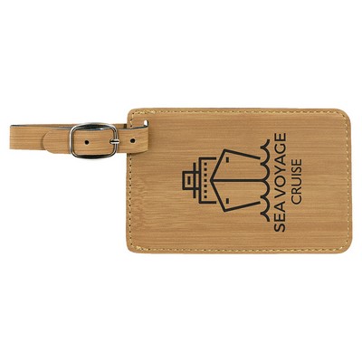 Luggage Tag, Bamboo Faux Leather, 4 1/4" x 2 3/4"