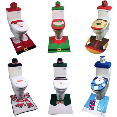 Christmas Closestool Cover Bathroom Set