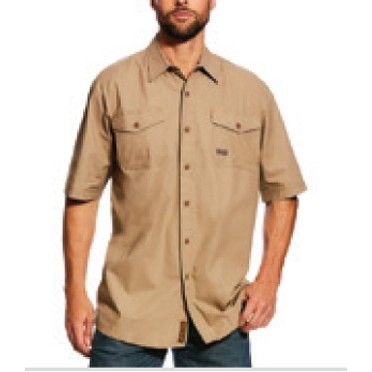 Ariat® Rebar™ Made Tough DuraStretch™ Men's Khaki Work Shirt