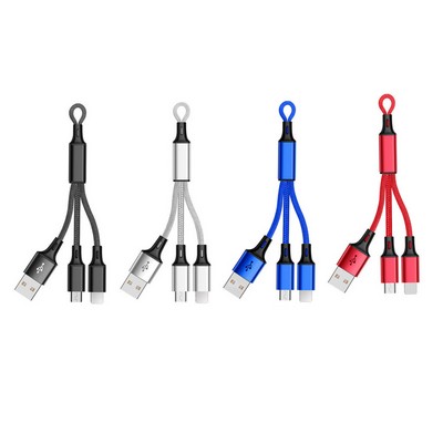 High Quality 3-in-1 USB Keychain Charger Cable