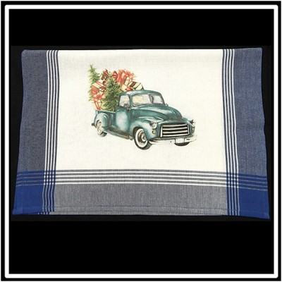 Blue/White Plaid Kitchen Towel with Custom Print