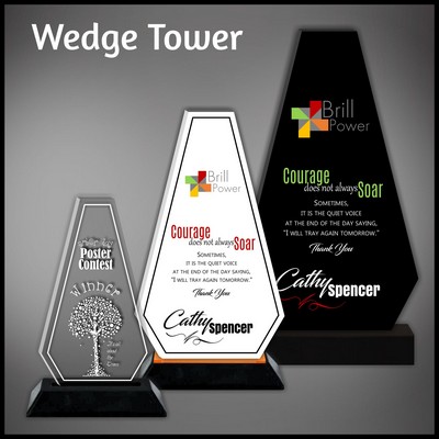 8" Black Wedge Tower Budget Acrylic Award