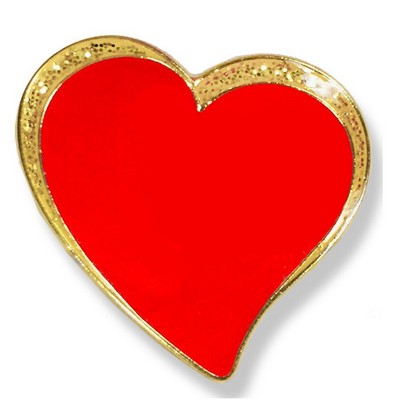 ¾" Sparkle Modern Red Heart Lapel Pin