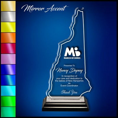 7" New Hampshire Clear Acrylic Award with Mirror Accent