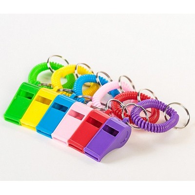 Whistle Key Chain with Coil