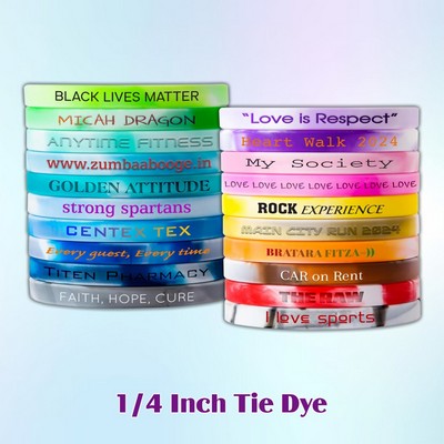 Tie Dye Silicone Wristband - 1/4" band