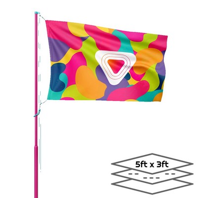 Double-Sided Dye Sublimation 3-Layer 5ft*3ft Flag