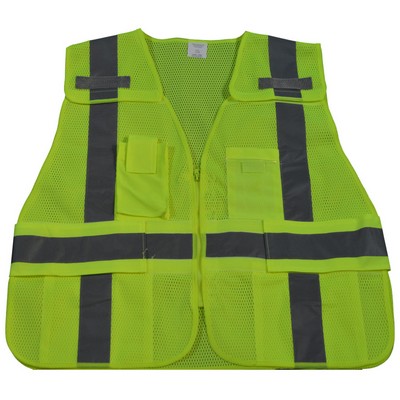 All Lime Mesh Expandable Breakaway Public Safety Vest