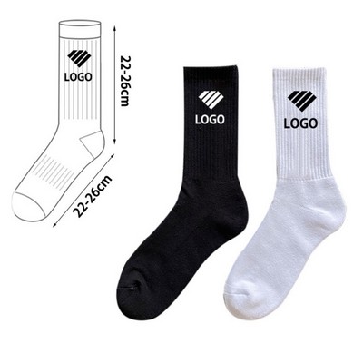 Black White Socks Walking Hiking Socks Women Dress Socks Cotton Patterned Fashion Socks