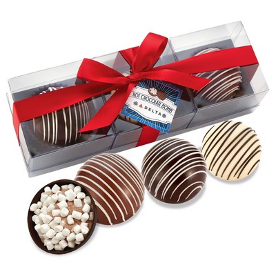 Hot Chocolate Bomb Gift Box - Original Flavor - 3 Pack - Classic Milk, Dark, White