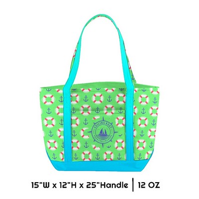 Sublimation 12 oz Poly Canvas Tote Bag - 15"Wx12"Hx25"Handle