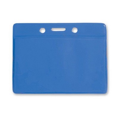 3.75" W x 3.00" H - Horizontal Colored Vinyl Badge Holder (1 Color Imprint)