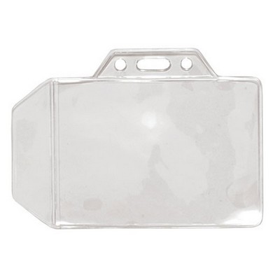 3.60" W x 2.60" H - Horizontal Clear Vinyl Badge Holder (1 Color Imprint)