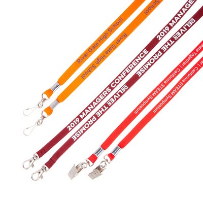 3/8" Double Ended Flat Polyester Lanyard