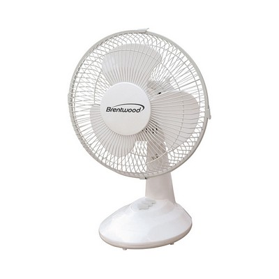 9'' White Oscillating Desk Fan