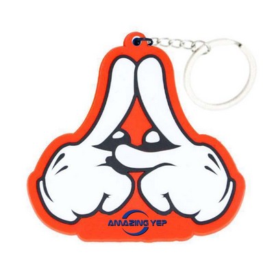 Customized Soft Key Ring Concise Finger Keychain