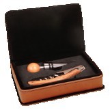 Rawhide Leatherette 2-Piece Wine Tool Set