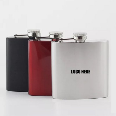 8 oz Black Hip Flask