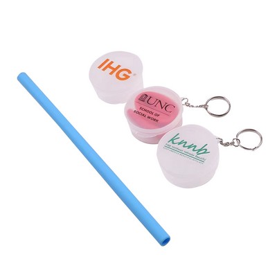 Silicone Straw in Round Case