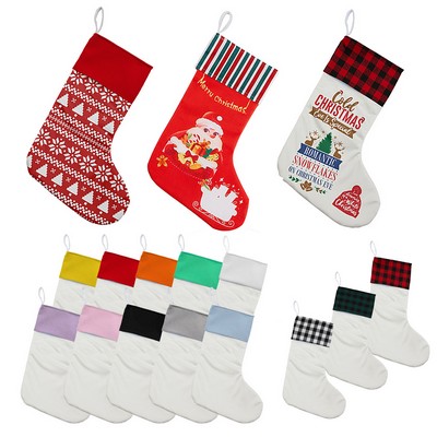 Full-color Sublimation Christmas Sock Gift Bags