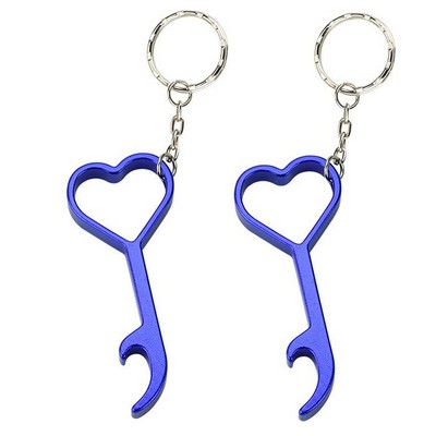 Hollow Heart Bottle Opener Keychain