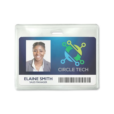 Horizontal Vinyl Proximity Card/Badge Holder with Frosted Back, 3.7" x 2.5"