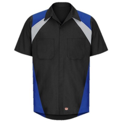 Red Kap™ Unisex Short Sleeve Tri-Color Shirt - Black/Gray/Royal Blue