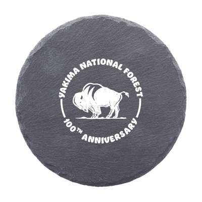 Valentia Round Slate Coaster (1 Color Imprint)