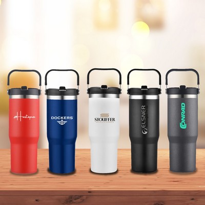 CASPIAN – 30 OZ TRAVEL MUG WITH CARRIER. 18/8 Stainless Steel with Copper Lining, Built-in Carrier