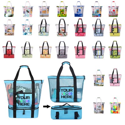 Picnic Beach Bag with Detachable Insulated Cooler