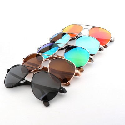 Aviator Sunglasses w/Wood Arms