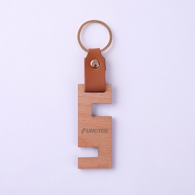 Rectangular Double Slot Wooden Keychain