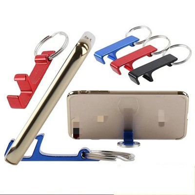 3 in 1 Aluminum Opener with Keychain and phone stand