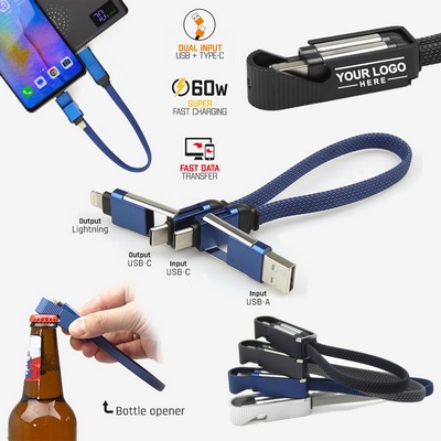 Multi Charging Cable 4 in 1 Charger With Bottle Opener