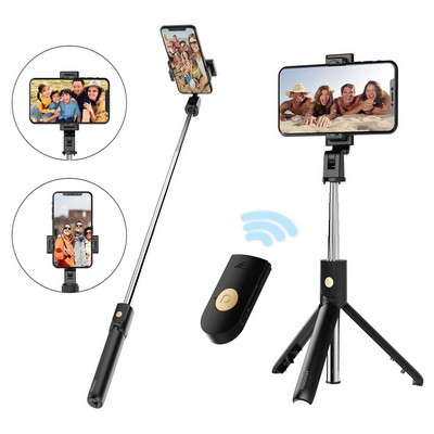 Wireless 3-in-1 Selfie Stick with Integrated Tripod