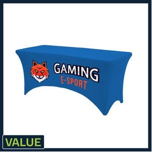 Value - 4 ft. x 30"Top x 29"H - 4 Sided Hemmed Stretch Table Throw (Full Coverage Dye Sublimation)