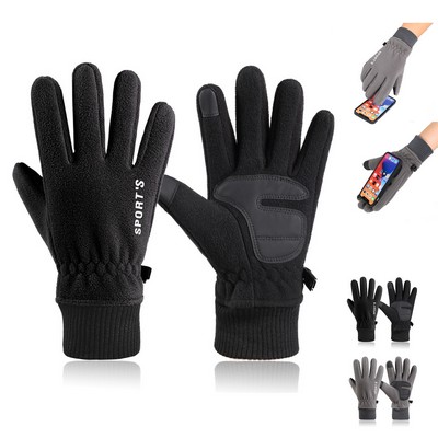 Winter Fleece Gloves Touch Screen Water Resistant Windproof