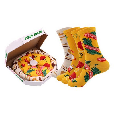 Playful Pizza Box Socks - 4 Pairs