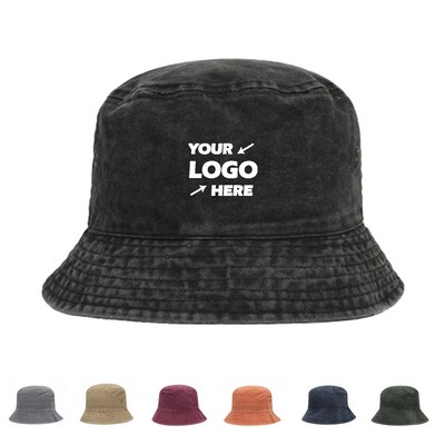 Washed Cotton Bucket Hat