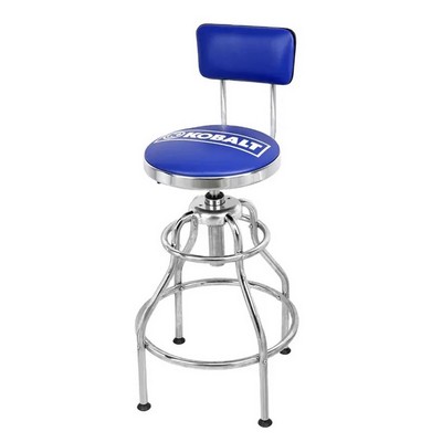 Gas spring bar stool with chrome/powder coating base and back