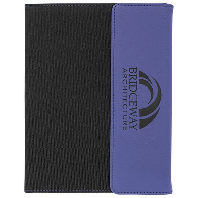 7" x 9" Purple Leatherette & Black Canvas Portfolio