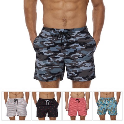 Full Printing Men's Beach Shorts With Two Side Pockets