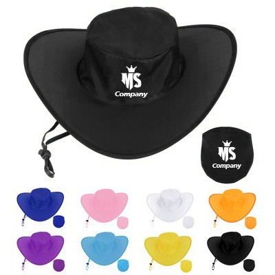 Foldable Polyester Cowboy Hat With Pouch