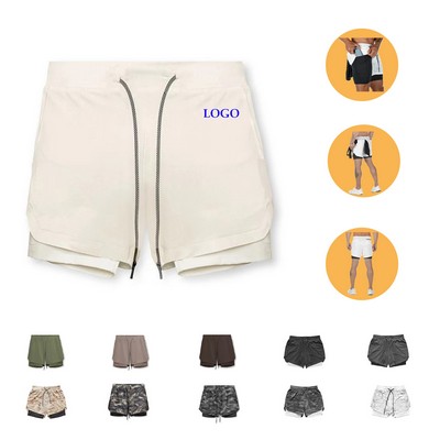 Mens 2 in 1 Workout Shorts