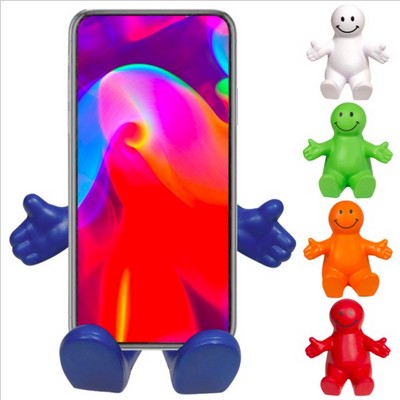 Squeezable Smile Face Guy Phone Holder