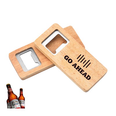 Rectangular Wooden Beer Bottle Opener