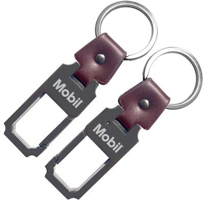 Elegant Metal Leather Keychain