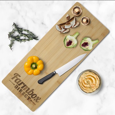 Laser Engraved Charcuterie Bamboo Wood Board, 19.75" x 8" x .5"