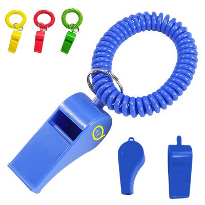 Whistle W/ Plastic Spring Band